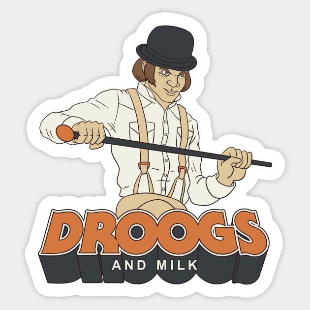 Droogs And Milk Sticker by Peter Katsanis Art